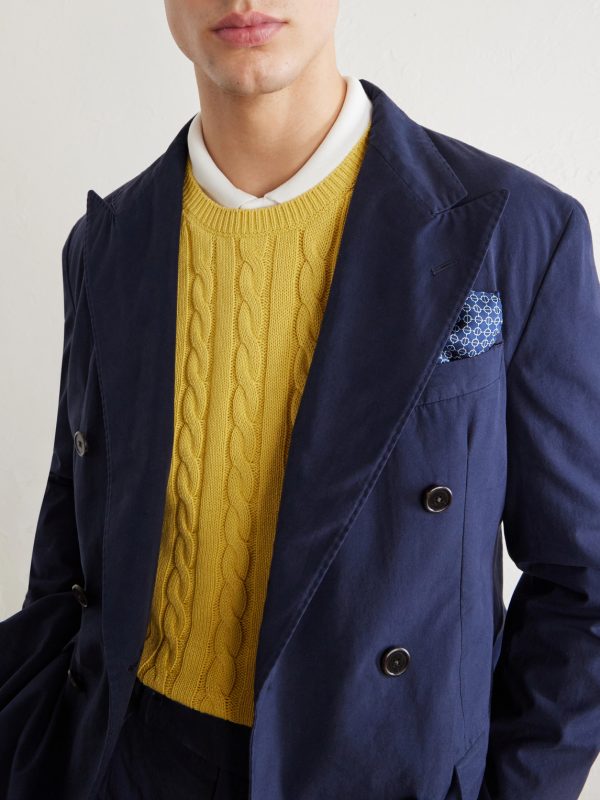 Double-Breasted Cotton-Canvas Suit Jacket - CU Double-Breasted Cotton-Canvas Suit Jacket - CU