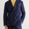Double-Breasted Cotton-Canvas Suit Jacket - FR Double-Breasted Cotton-Canvas Suit Jacket - FR