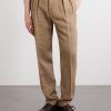 Straight-Leg Pleated Houndstooth Linen, Silk and Wool-Blend Trousers - FR Straight-Leg Pleated Houndstooth Linen, Silk and Wool-Blend Trousers - FR