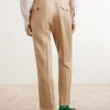 Straight-Leg Pleated Linen Suit Trousers - BK Straight-Leg Pleated Linen Suit Trousers - BK