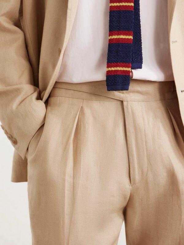 Straight-Leg Pleated Linen Suit Trousers - CU Straight-Leg Pleated Linen Suit Trousers - CU