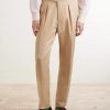 Straight-Leg Pleated Linen Suit Trousers - FR Straight-Leg Pleated Linen Suit Trousers - FR