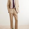 Straight-Leg Pleated Linen Suit Trousers - OU Straight-Leg Pleated Linen Suit Trousers - OU