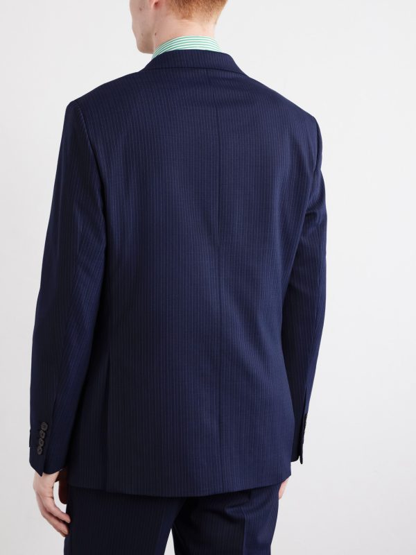 Pinstriped Wool-Blend Suit Jacket - BK Pinstriped Wool-Blend Suit Jacket - BK