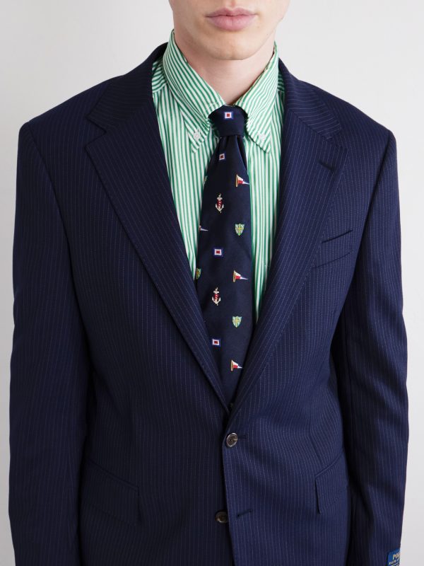 Pinstriped Wool-Blend Suit Jacket - CU Pinstriped Wool-Blend Suit Jacket - CU