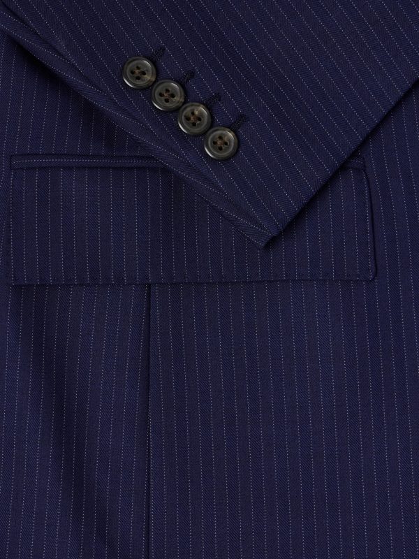 Pinstriped Wool-Blend Suit Jacket - E1 Pinstriped Wool-Blend Suit Jacket - E1