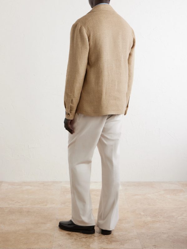 Linen and Cotton-Blend Blazer - BK Linen and Cotton-Blend Blazer - BK