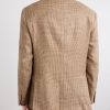 Double-Breasted Houndstooth Silk, Linen and Wool-Blend Suit Jacket - BK
