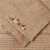 Double-Breasted Houndstooth Silk, Linen and Wool-Blend Suit Jacket - E1