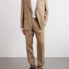 Double-Breasted Houndstooth Silk, Linen and Wool-Blend Suit Jacket - OU
