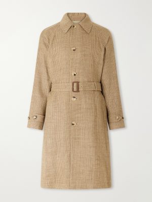 Houndstooth Wool, Silk and Linen-Blend Coat Houndstooth Wool, Silk and Linen-Blend Coat