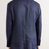 Linen and Wool-Blend Blazer - BK Linen and Wool-Blend Blazer - BK