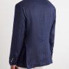 Logo-Embroidered Linen-Hopsack Blazer - BK Logo-Embroidered Linen-Hopsack Blazer - BK