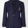Logo-Embroidered Linen-Hopsack Blazer Logo-Embroidered Linen-Hopsack Blazer