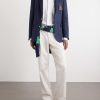 Logo-Embroidered Linen-Hopsack Blazer - OU Logo-Embroidered Linen-Hopsack Blazer - OU