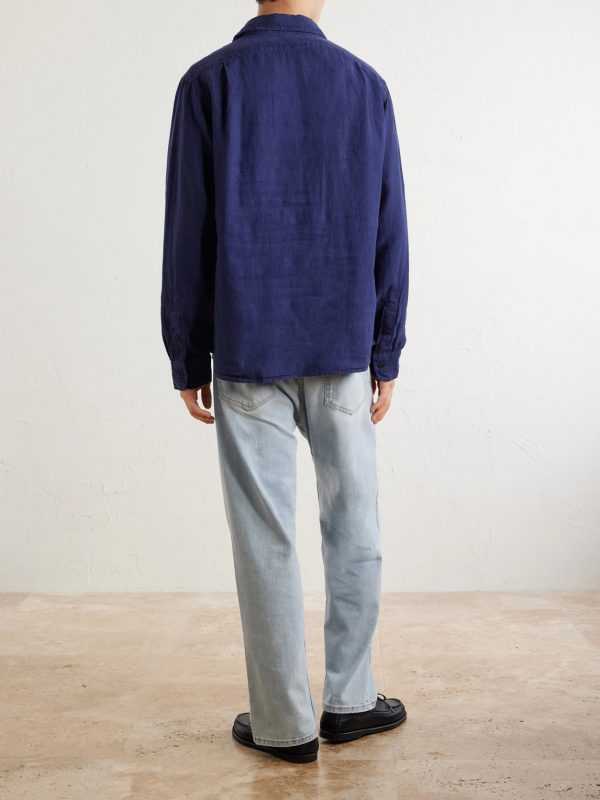 Logo-Embroidered Linen Shirt - BK Logo-Embroidered Linen Shirt - BK