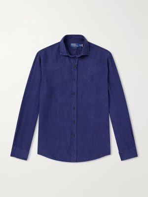 Logo-Embroidered Linen Shirt