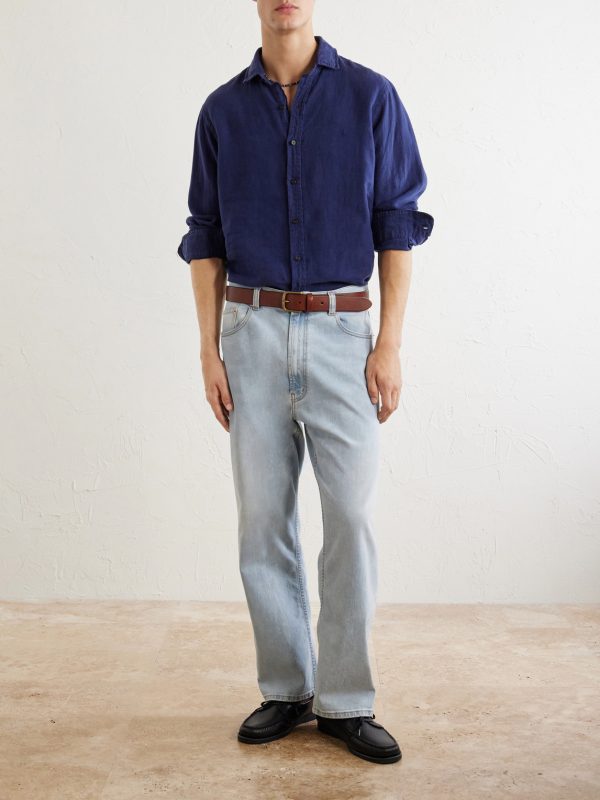 Logo-Embroidered Linen Shirt - OU Logo-Embroidered Linen Shirt - OU