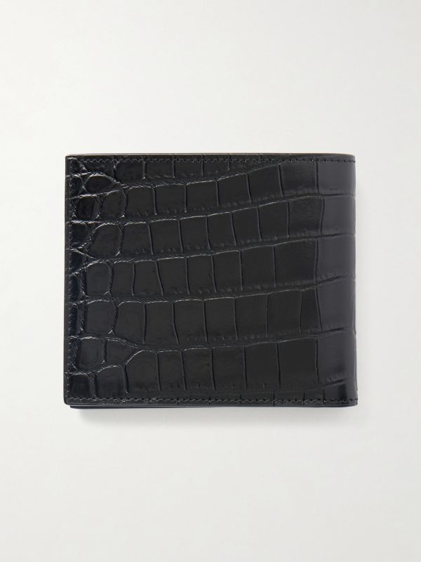 Croc-Effect Leather Wallet - BK Croc-Effect Leather Wallet - BK
