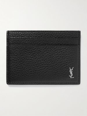 Tiny Cassandre Logo-Appliquéd Full-Grain Leather Cardholder Tiny Cassandre Logo-Appliquéd Full-Grain Leather Cardholder