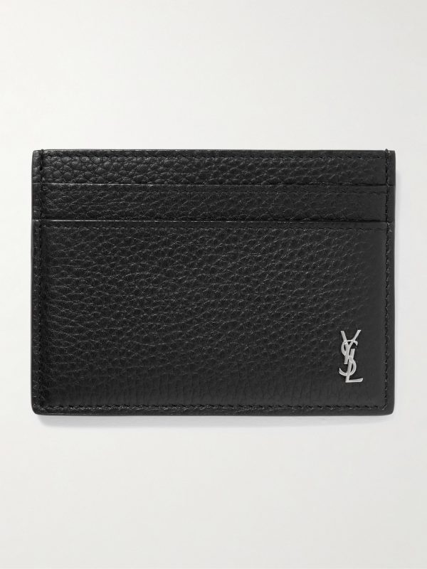 Tiny Cassandre Logo-Appliquéd Full-Grain Leather Cardholder Tiny Cassandre Logo-Appliquéd Full-Grain Leather Cardholder