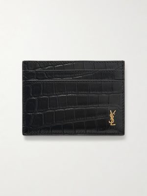 Logo-Embellished Croc-Effect Patent-Leather Cardholder Logo-Embellished Croc-Effect Patent-Leather Cardholder
