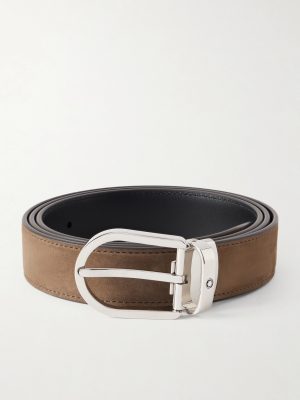 3cm Horseshoe Reversible Suede and Leather Belt 3cm Horseshoe Reversible Suede and Leather Belt