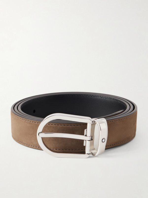 3cm Horseshoe Reversible Suede and Leather Belt 3cm Horseshoe Reversible Suede and Leather Belt