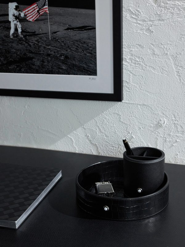 Large Croc-Effect Leather Desk Tray - OU