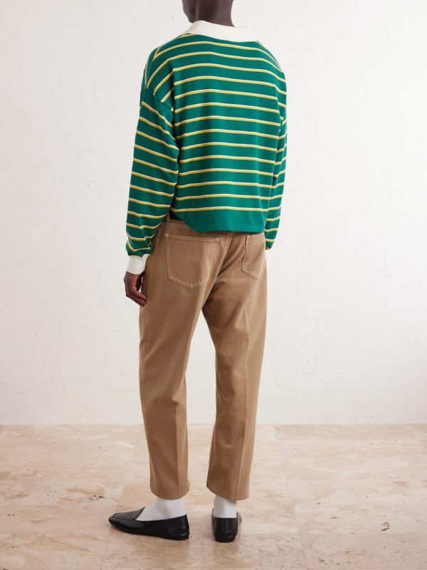 Triomphe-Embroidered Striped Cotton Polo Shirt - BK Triomphe-Embroidered Striped Cotton Polo Shirt - BK