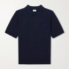 Triomphe-Embroidered Knitted Silk and Cotton-Blend Polo Shirt Triomphe-Embroidered Knitted Silk and Cotton-Blend Polo Shirt