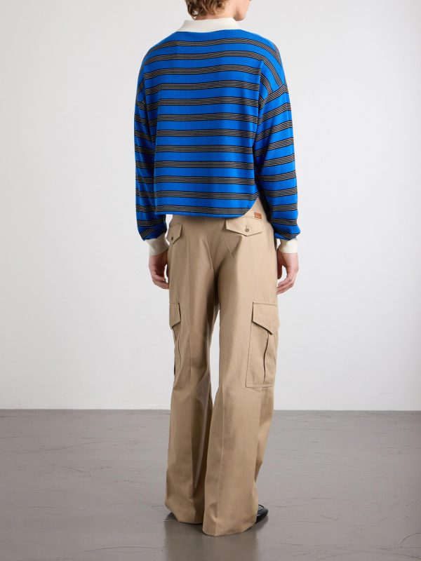 Triomphe-Embroidered Striped Cotton Polo Shirt - BK Triomphe-Embroidered Striped Cotton Polo Shirt - BK