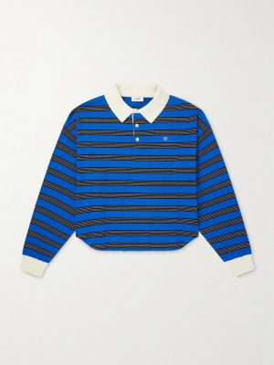 Triomphe-Embroidered Striped Cotton Polo Shirt