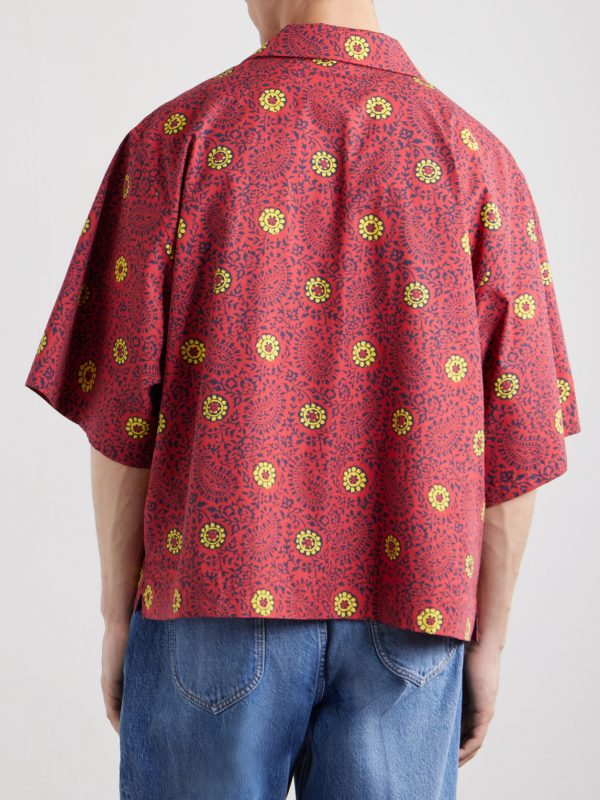 Camp-Collar Printed Cotton-Taffeta Shirt - BK Camp-Collar Printed Cotton-Taffeta Shirt - BK