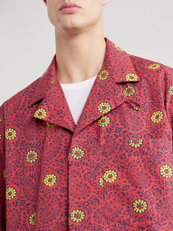 Camp-Collar Printed Cotton-Taffeta Shirt - CU Camp-Collar Printed Cotton-Taffeta Shirt - CU