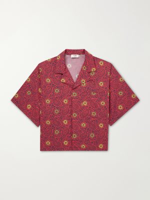 Camp-Collar Printed Cotton-Taffeta Shirt Camp-Collar Printed Cotton-Taffeta Shirt