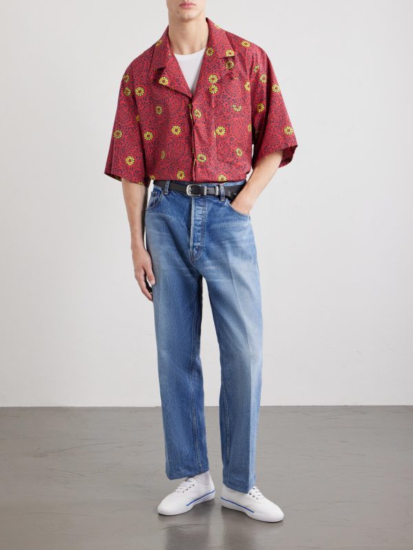 Camp-Collar Printed Cotton-Taffeta Shirt - OU Camp-Collar Printed Cotton-Taffeta Shirt - OU