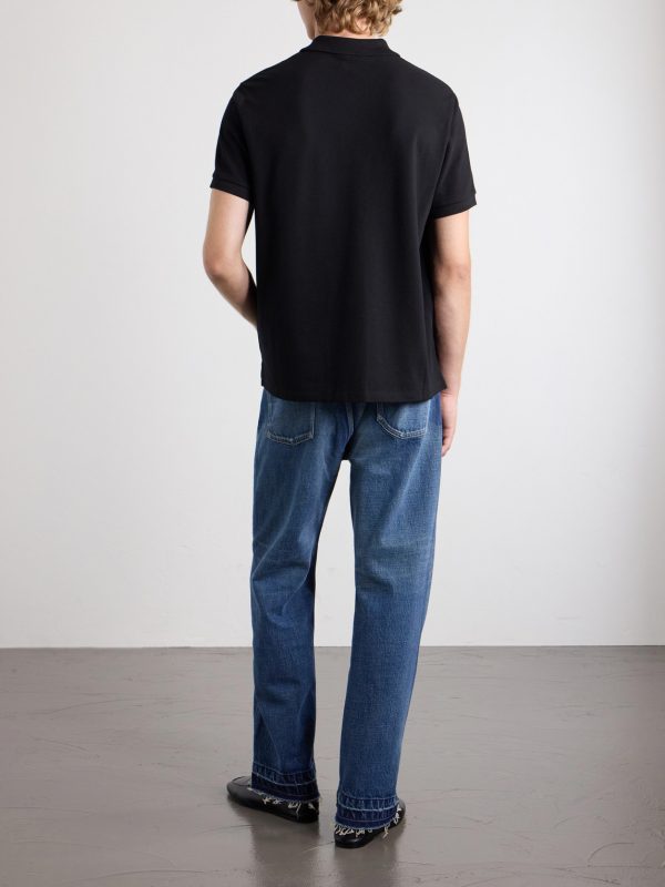 Triomphe-Embroidered Cotton-Piqué Polo Shirt - BK Triomphe-Embroidered Cotton-Piqué Polo Shirt - BK