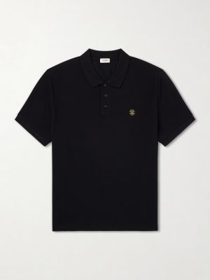 Triomphe-Embroidered Cotton-Piqué Polo Shirt Triomphe-Embroidered Cotton-Piqué Polo Shirt