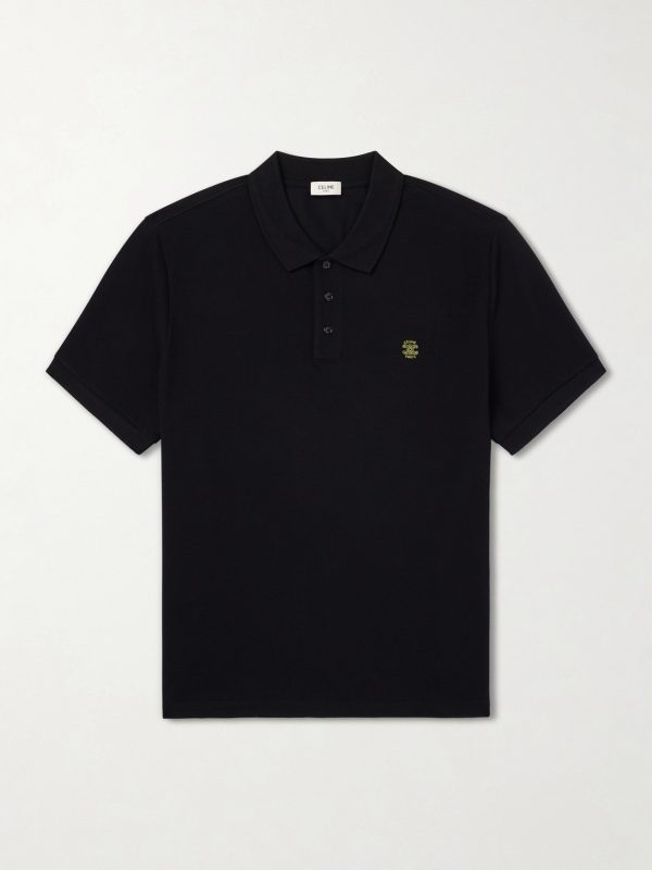 Triomphe-Embroidered Cotton-Piqué Polo Shirt Triomphe-Embroidered Cotton-Piqué Polo Shirt