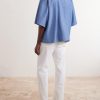 Camp-Collar Triomphe-Embroidered Denim Shirt - BK Camp-Collar Triomphe-Embroidered Denim Shirt - BK