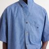 Camp-Collar Triomphe-Embroidered Denim Shirt - CU Camp-Collar Triomphe-Embroidered Denim Shirt - CU