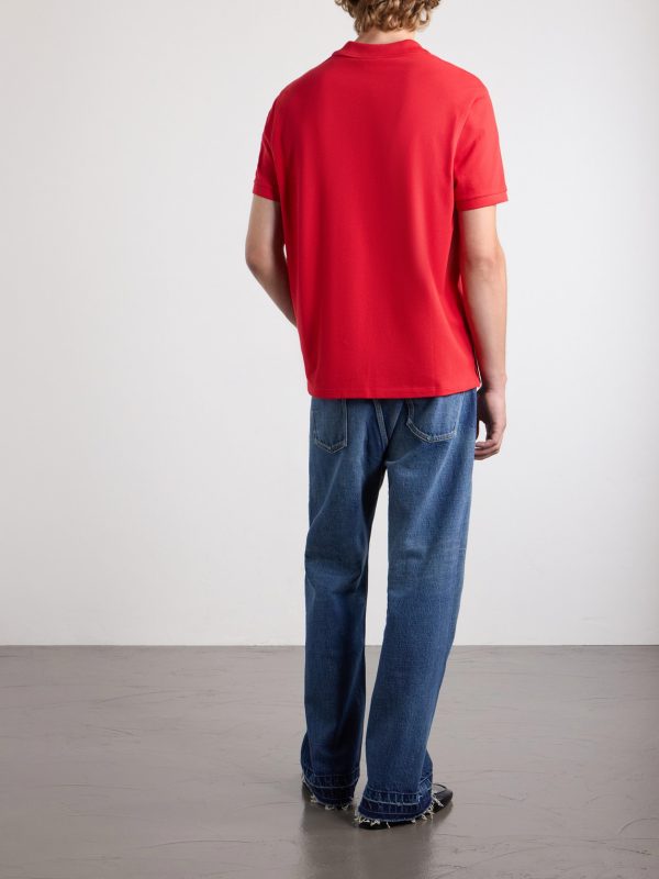 Triomphe-Embroidered Cotton-Piqué Polo Shirt - BK Triomphe-Embroidered Cotton-Piqué Polo Shirt - BK