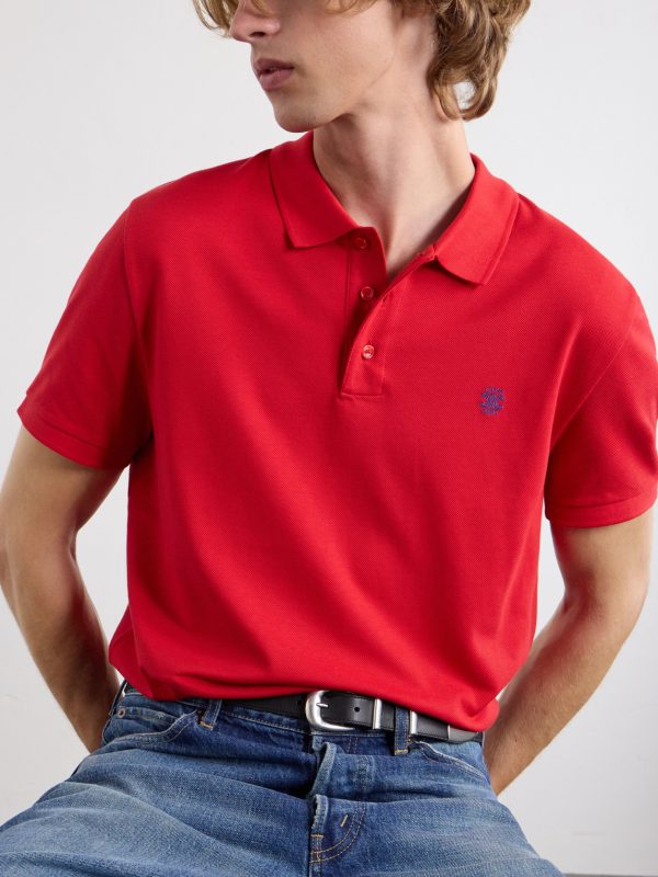 Triomphe-Embroidered Cotton-Piqué Polo Shirt - CU Triomphe-Embroidered Cotton-Piqué Polo Shirt - CU