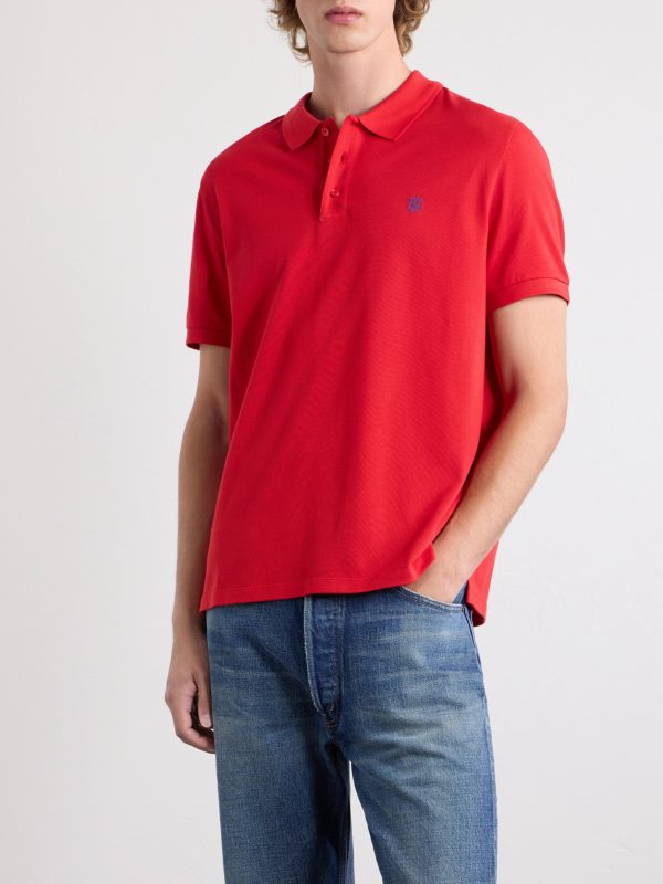 Triomphe-Embroidered Cotton-Piqué Polo Shirt - FR Triomphe-Embroidered Cotton-Piqué Polo Shirt - FR