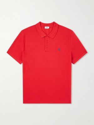 Triomphe-Embroidered Cotton-Piqué Polo Shirt Triomphe-Embroidered Cotton-Piqué Polo Shirt