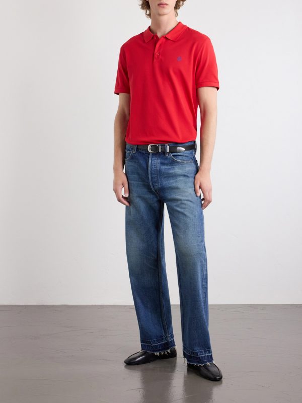 Triomphe-Embroidered Cotton-Piqué Polo Shirt - OU Triomphe-Embroidered Cotton-Piqué Polo Shirt - OU