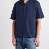 Camp-Collar Triomphe-Embroidered Cotton-Poplin Shirt - FR