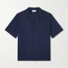 Camp-Collar Triomphe-Embroidered Cotton-Poplin Shirt