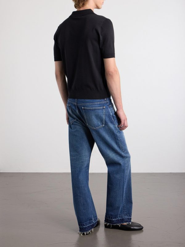 Triomphe-Embroidered Knitted Silk and Cotton-Blend Polo Shirt - BK Triomphe-Embroidered Knitted Silk and Cotton-Blend Polo Shirt - BK